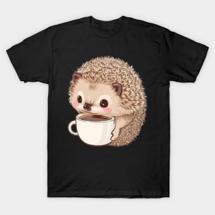 Cute hedgehog with coffee T-Shirt